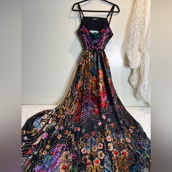 Free People Butterfly Wishes Burnout Velvet Maxi Dress XL - Picture 5 of 9